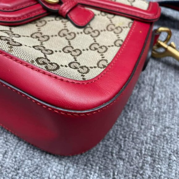 100% Authentic Gucci Lady Web Leather Shoulder Bag - Picture 5 of 15